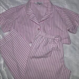 Flora Nikrooz Pink and White Striped Pajama Set Small